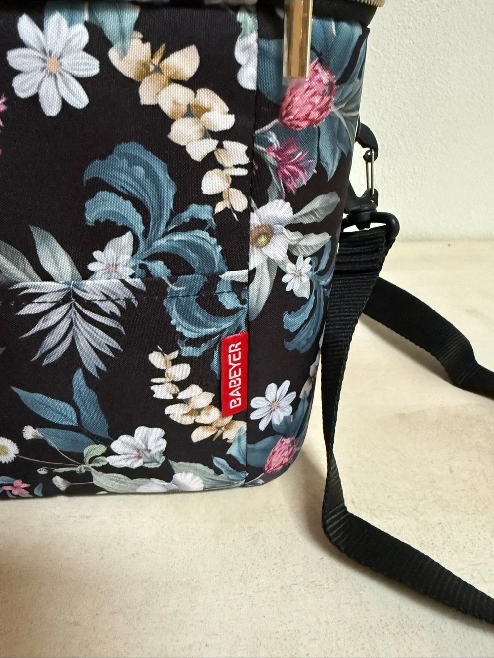 Black Floral Insulated Breast Milk Cooler